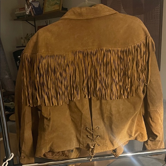 Vintage Brown Fringe Suede Jacket - Picture 7 of 8